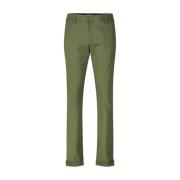 Slim Fit Viscose-Mix Broek Dondup , Green , Heren