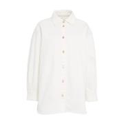 Chique Witte Jas 'Nina' Overshirt 7 For All Mankind , White , Dames