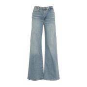 Blauwe Flared Vintage Jeans 7 For All Mankind , Blue , Dames