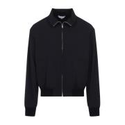 Midnight Blue Wol Blouson Jas Bottega Veneta , Blue , Heren