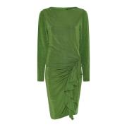 Groene Gedrapeerde Jurk met Boothals Bruuns Bazaar , Green , Dames