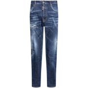 Straight Jeans met Lived-In Effect Dsquared2 , Blue , Heren