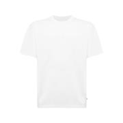 Katoenen Scoop Neck Geborduurd T-Shirt Nike , White , Heren