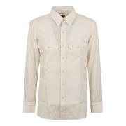 Militaire Twill Overhemden Tom Ford , Beige , Heren