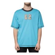 Blauw Logo Crew Neck T-shirt Dolce & Gabbana , Blue , Heren