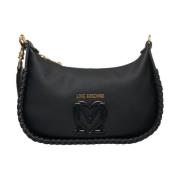 Zwarte Schoudertas Mini Hobo Love Moschino , Black , Dames