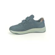 Blauw Nubuck Velcro Schoenen Waldläufer , Blue , Heren