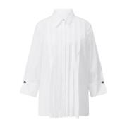 Geplooide Oversized Blouse Marc Cain , White , Dames