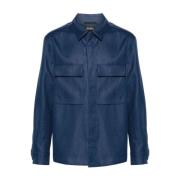 Casual Overshirt in Diverse Kleuren Ermenegildo Zegna , Blue , Heren