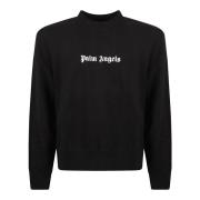 Klassieke Logo Crewneck Sweater Zwart Palm Angels , Black , Heren