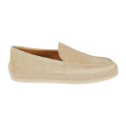 Rafia Moccasin Platte Schoenen Tod's , Beige , Dames