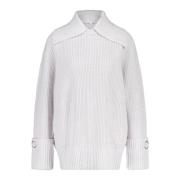 Oversized Trui met Ringdetails Patrizia Pepe , White , Dames