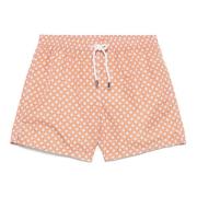 Polyester Zwemshorts met Elastische Riem Fedeli , Orange , Heren