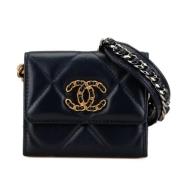 Pre-owned Leather chanel-bags Chanel Vintage , Blue , Dames