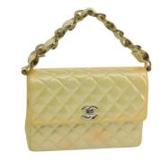 Pre-owned Leather handbags Chanel Vintage , Yellow , Dames