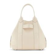 Klassieke Tote Tas met Ingedrukt Logo Hogan , Beige , Dames