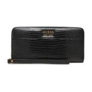 Python Companion Portemonnee Croco Patroon Guess , Black , Dames