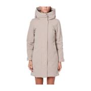 Beige Gevoerde Winterparka met Capuchon Elvine , Beige , Dames