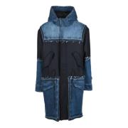 Wol Cashmere Parka Dondup , Blue , Heren