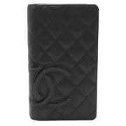 Pre-owned Leather wallets Chanel Vintage , Black , Dames