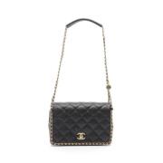 Pre-owned Leather chanel-bags Chanel Vintage , Black , Dames