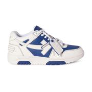 Blauw en wit leren sneakers met pijl motief Off White , White , Heren