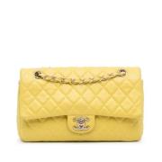 Pre-owned Leather chanel-bags Chanel Vintage , Yellow , Dames