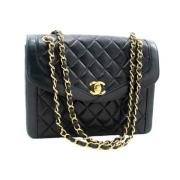 Pre-owned Leather chanel-bags Chanel Vintage , Blue , Dames