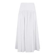 Flowy Midi Rok in Procida Stijl Staud , White , Dames