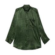 Groene Knoopmanchet Overhemd Balenciaga , Green , Dames