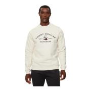 Logo Katoenen Sweatshirt - Klassieke Stijl Tommy Hilfiger , White , He...