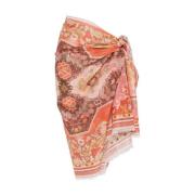 Koraal franje paisley wikkeljurk Zimmermann , Multicolor , Dames