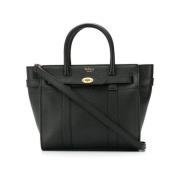 Zwarte Leren Mini Rits Bayswater Tote Mulberry , Black , Dames