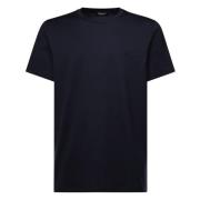 Logo Katoenen T-shirt Korte Mouw Dondup , Blue , Heren