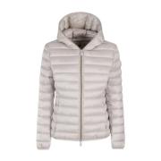 Glanzende Gevoerde Winddichte Regenjas Save The Duck , Beige , Dames