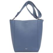 Pre-owned Leather shoulder-bags Celine Vintage , Blue , Dames