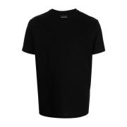 Zwart Katoenen Logo Print T-shirt Emporio Armani , Black , Heren