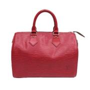 Pre-owned Leather handbags Louis Vuitton Vintage , Red , Dames