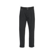 Zwarte Chino Broek met Riem Paolo Pecora , Black , Heren