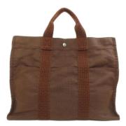 Pre-owned Canvas handbags Hermès Vintage , Brown , Dames