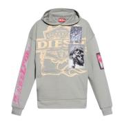 Hoodie S-Baxt-Hood-R1 Diesel , Gray , Heren