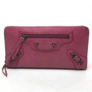 Pre-owned Leather wallets Balenciaga Vintage , Pink , Dames