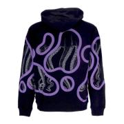 Zwarte lichtgewicht hoodie met kangoeroezak Octopus , Black , Heren