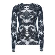 Blauwe Crewneck met Kikker en Paisley Etro , Blue , Dames