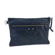 Pre-owned Leather clutches Balenciaga Vintage , Blue , Dames