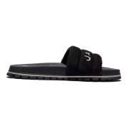 Stijlvolle zwarte sliders voor vrouwen Marc Jacobs , Black , Dames