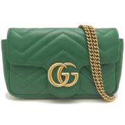 Pre-owned Leather crossbody-bags Gucci Vintage , Green , Dames