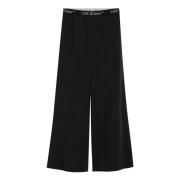 Wijde broek Off White , Black , Dames