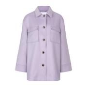 Lila Wol Overshirt Samsøe Samsøe , Purple , Dames