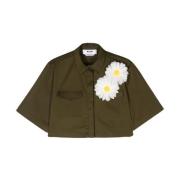 Groene Casual Shirt voor Mannen Msgm , Green , Dames